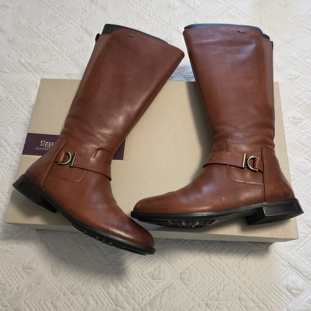 Clarks Mint Treat GTX Dark Tan Leather Knee High Boots